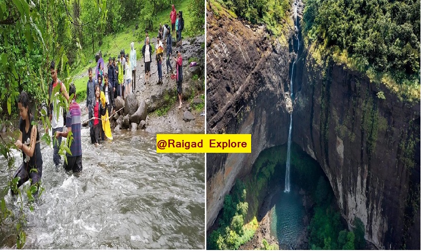 River-crossing-at-Devkund-Waterfall-trek